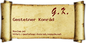 Gestetner Konrád névjegykártya
